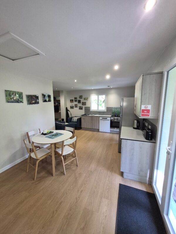 Open-plan kitchen and dining