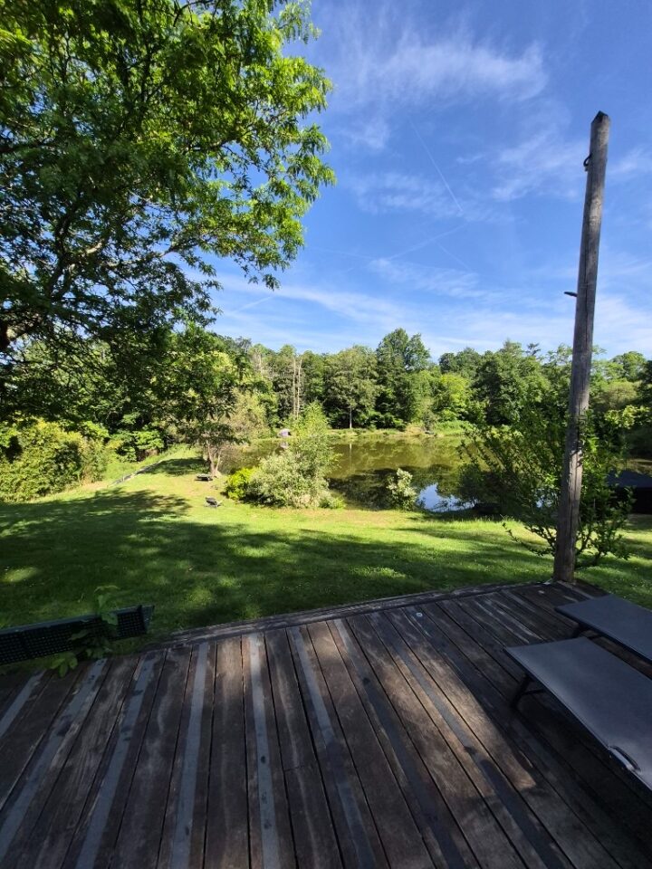 Lake view from the cabin terrace at The Cabin Lake, Nantiat