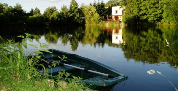 Wide water and bankside lodge